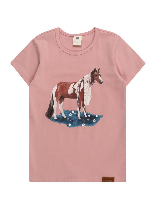 Walkiddy Walkiddy Тениска  кафяво / петрол / бледорозово / бяло