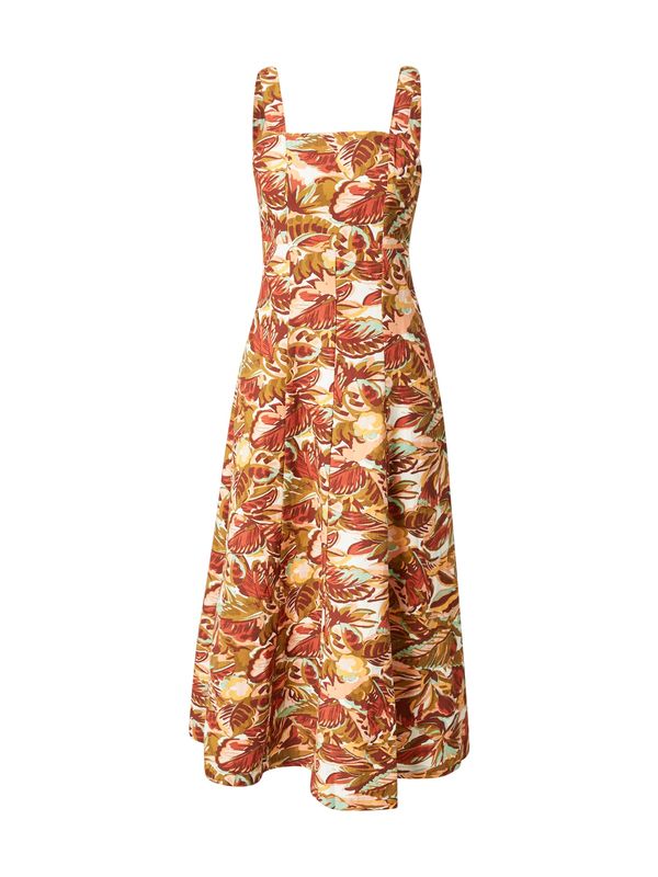 Warehouse Warehouse Рокля  бежово / кафяво / маслина / мента