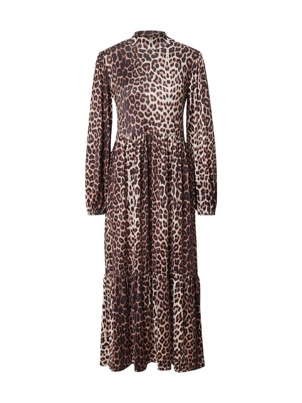 Warehouse Warehouse Рокля  бежово / кафяво / тъмнокафяво