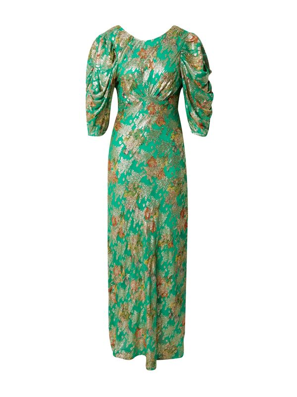 Warehouse Warehouse Рокля  бронз / злато / светлозелено