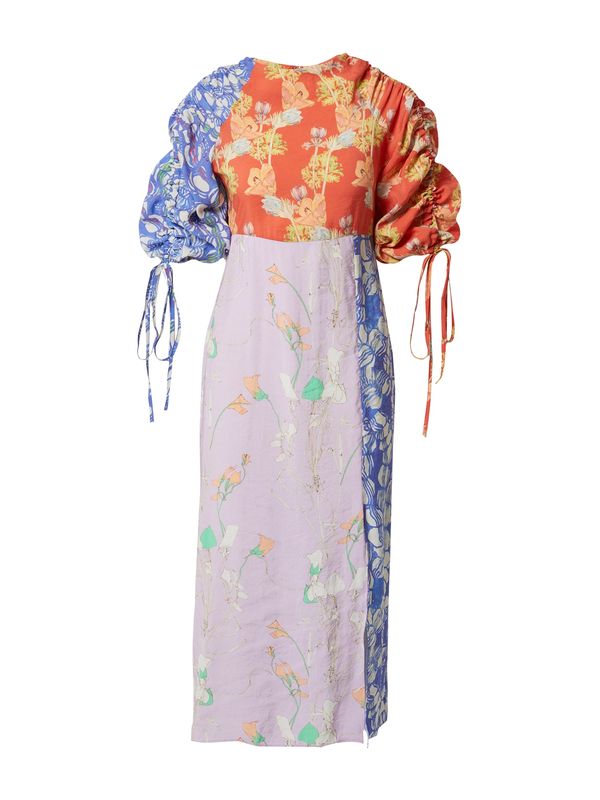 Warehouse Warehouse Рокля  синьо / люляк / оранжево / мръсно бяло