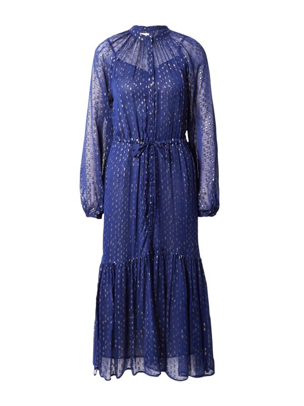 Warehouse Warehouse Рокля тип риза  нейви синьо / злато