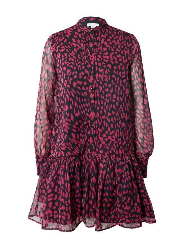 Warehouse Warehouse Рокля тип риза  розово / черно