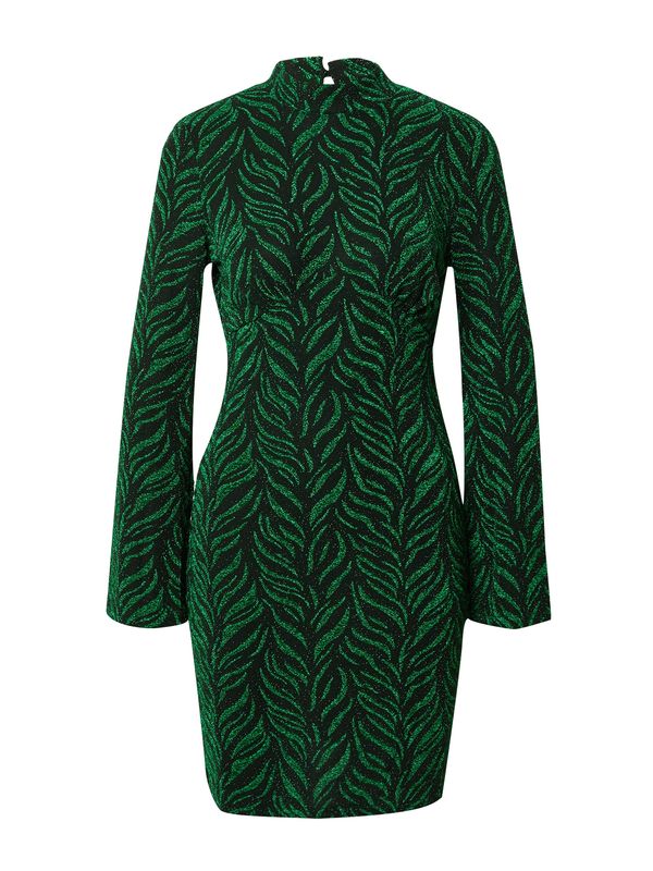 Warehouse Warehouse Рокля  зелено / черно