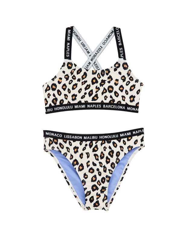 WE Fashion WE Fashion Бански тип бикини  екрю / мандарина / черно / бяло