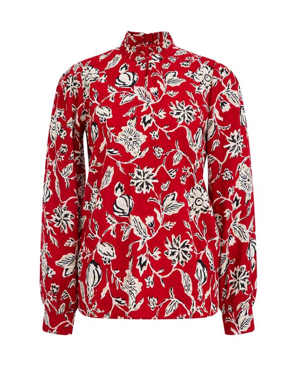 WE Fashion WE Fashion Блуза  бежово / червено / черно / бяло