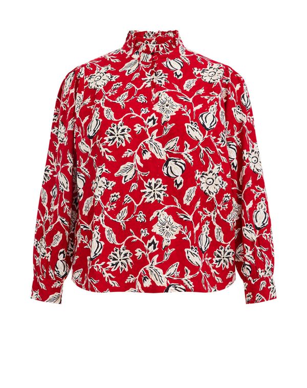 WE Fashion WE Fashion Блуза  кремаво / огнено червено / черно / бяло