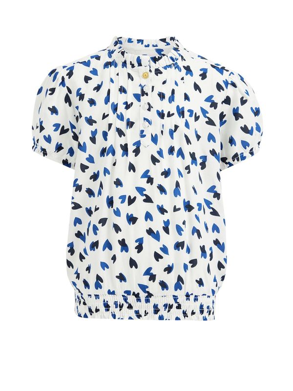 WE Fashion WE Fashion Блуза  сапфирено синьо / черно / бяло