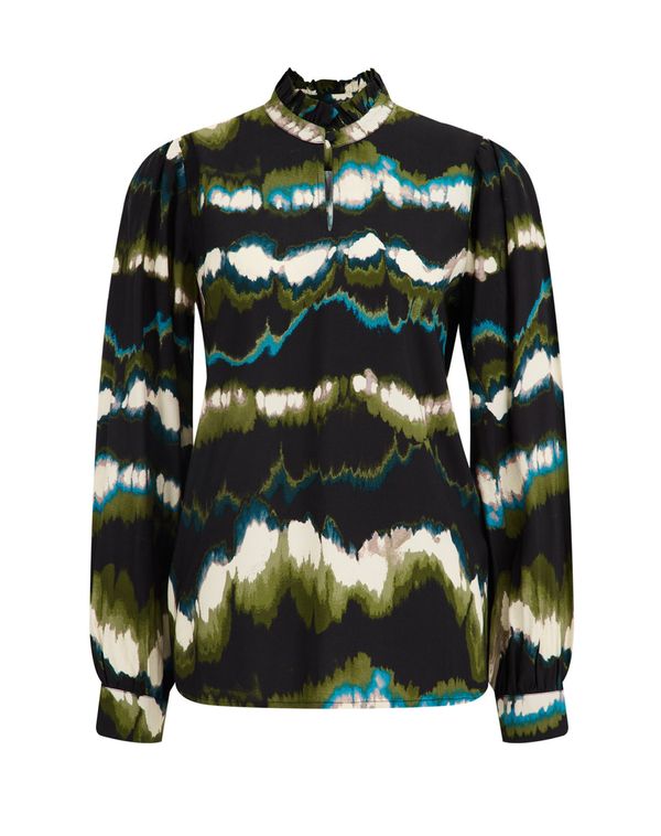 WE Fashion WE Fashion Блуза  синьо / тюркоазен / зелено / черно