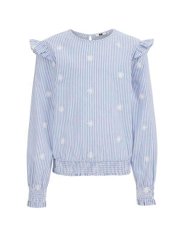 WE Fashion WE Fashion Блуза  светлосиньо / бяло