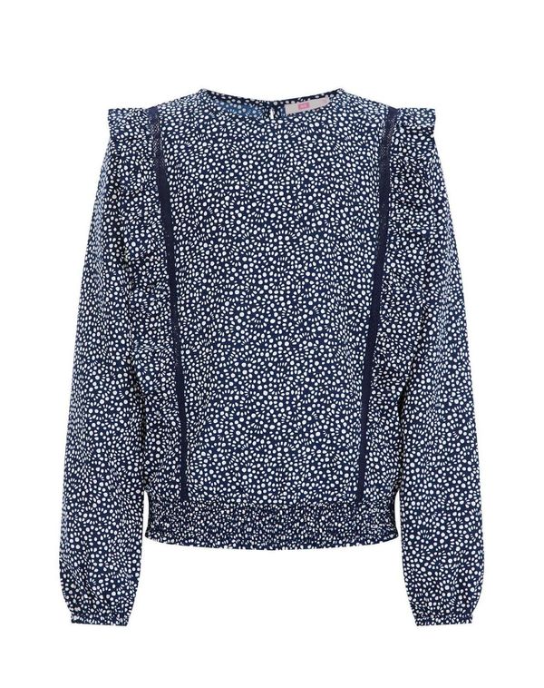 WE Fashion WE Fashion Блуза  тъмносиньо / бяло