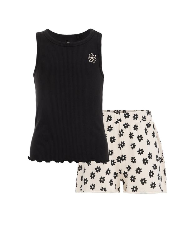 WE Fashion WE Fashion Комплект пижама  бежово / черно