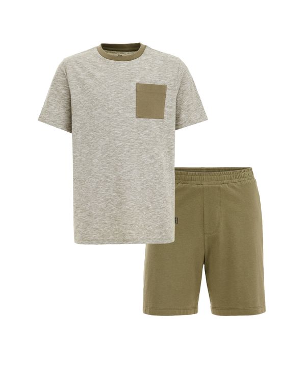 WE Fashion WE Fashion Комплект пижама  каки / зелен меланж