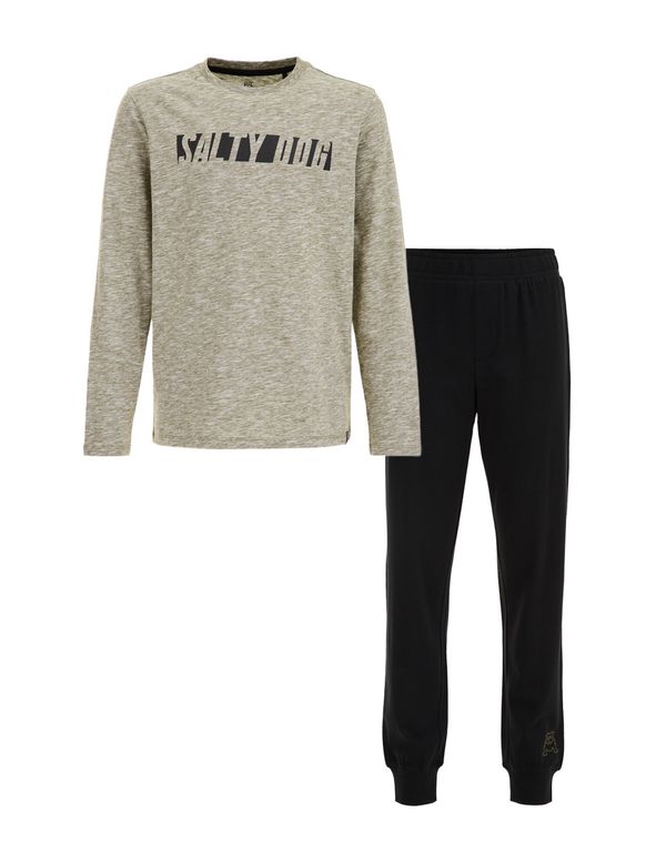 WE Fashion WE Fashion Комплект пижама  маслина / черно