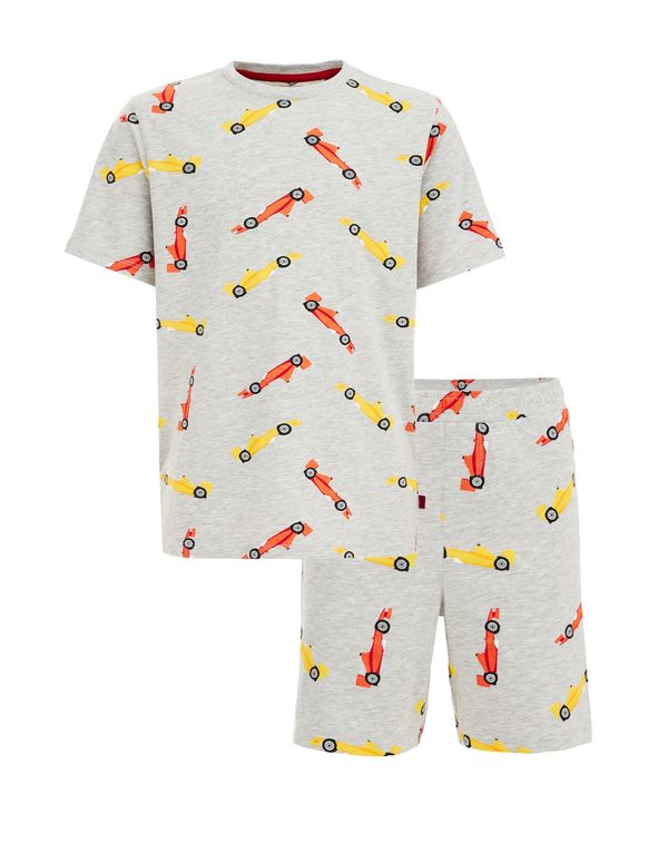 WE Fashion WE Fashion Комплект пижама  светлосиво / пъстро