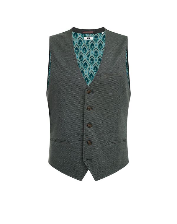 WE Fashion WE Fashion Мъжка елек за костюм  сиво / зелено