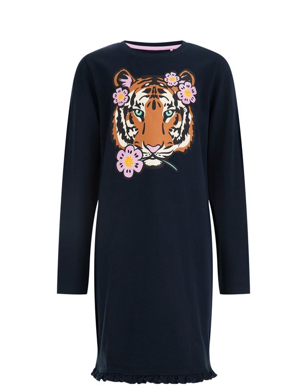 WE Fashion WE Fashion Нощница  нейви синьо / светлолилаво / черно / бяло