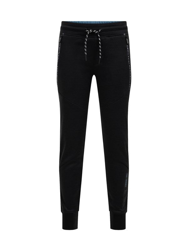 WE Fashion WE Fashion Панталон  антрацитно черно / мръсно бяло