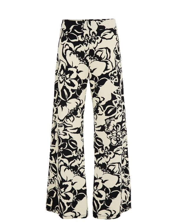 WE Fashion WE Fashion Панталон  черно / бяло