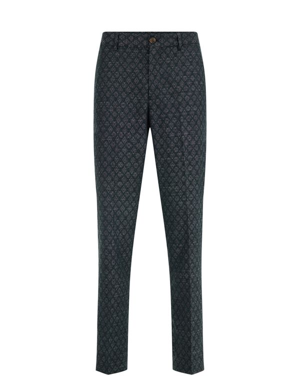 WE Fashion WE Fashion Панталон с ръб  тъмносиво / тъмнозелено