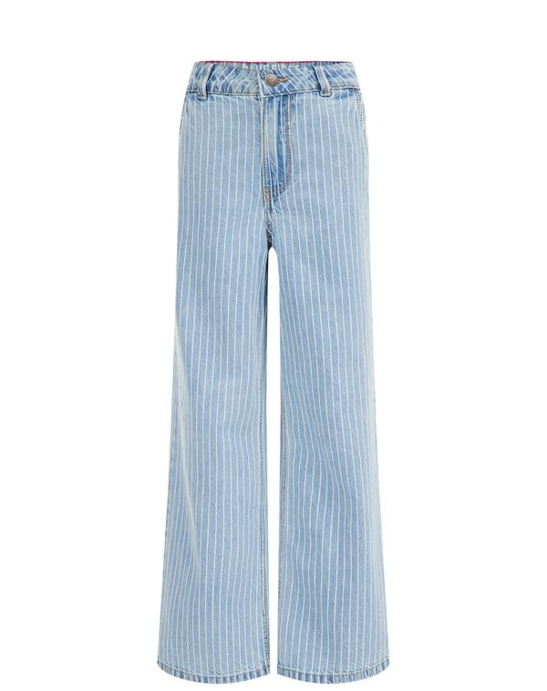 WE Fashion WE Fashion Панталон  светлосиньо / бяло