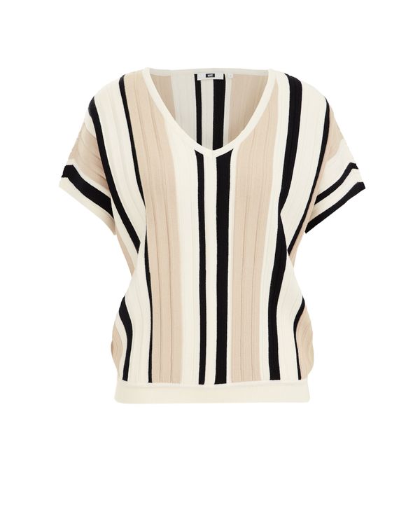 WE Fashion WE Fashion Плетен топ  бежово / черно / бяло