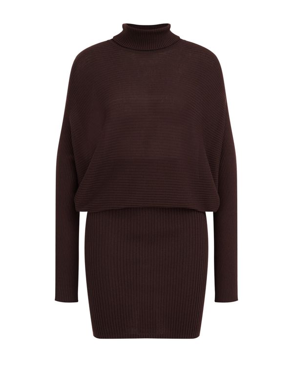 WE Fashion WE Fashion Плетена рокля  тъмнокафяво