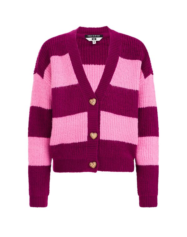 WE Fashion WE Fashion Плетена жилетка  розово / бургундово червено