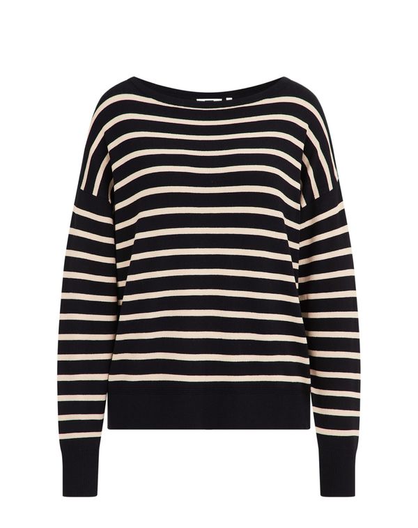 WE Fashion WE Fashion Пуловер  бежово / черно