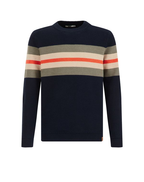 WE Fashion WE Fashion Пуловер  бежово / тъмносиньо / оранжево