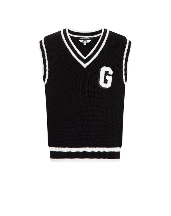 WE Fashion WE Fashion Пуловер  черно / бяло