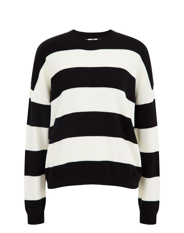 WE Fashion WE Fashion Пуловер  черно / бяло