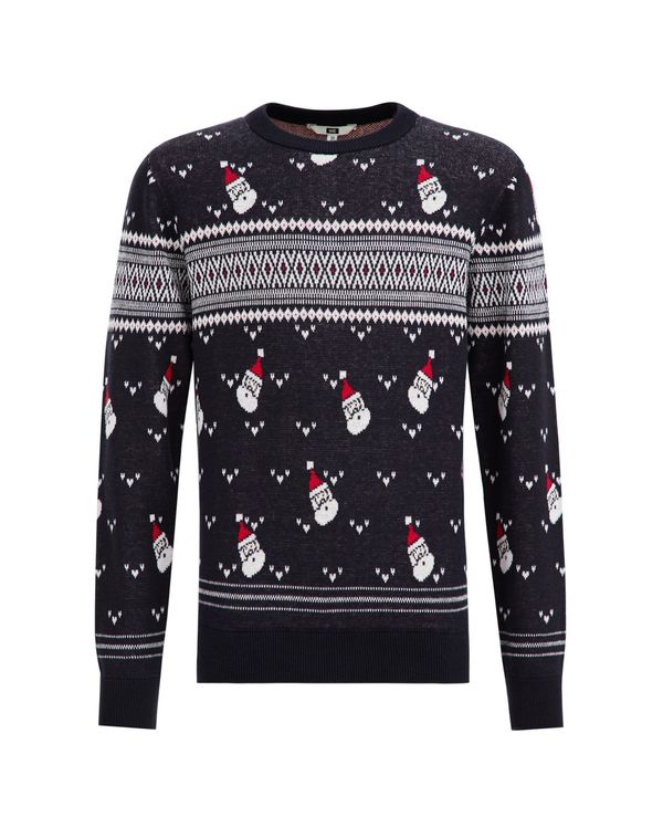 WE Fashion WE Fashion Пуловер  морскосиньо / огнено червено / бяло