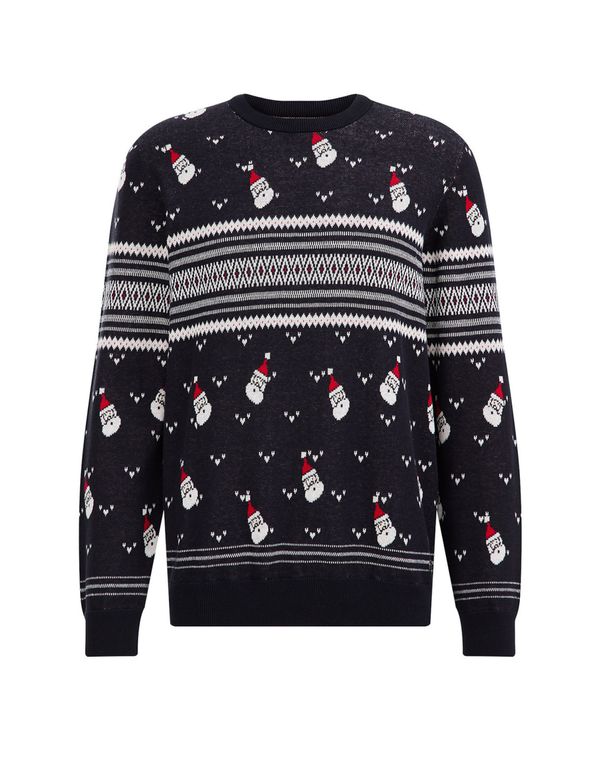 WE Fashion WE Fashion Пуловер  морскосиньо / огнено червено / бяло