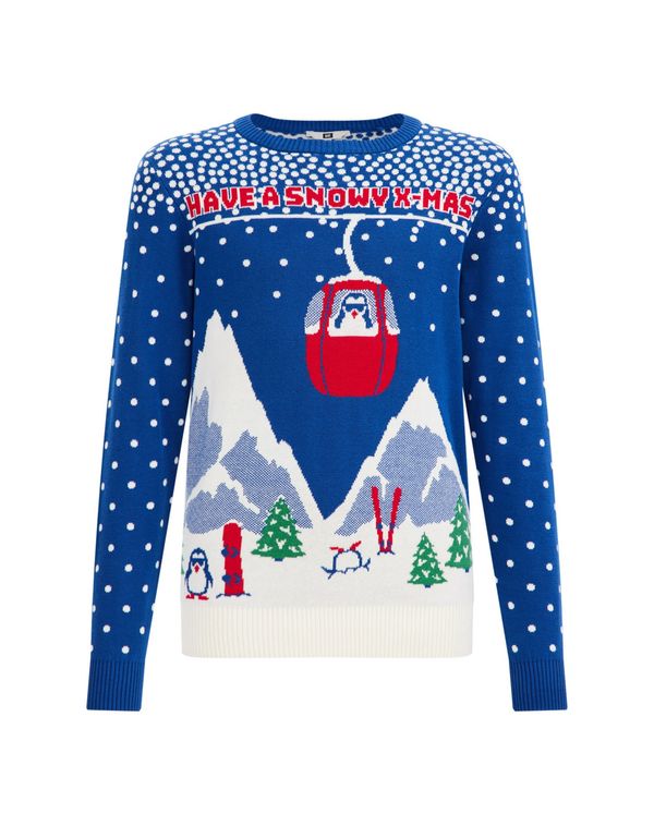 WE Fashion WE Fashion Пуловер  синьо / зелено / огнено червено / бяло