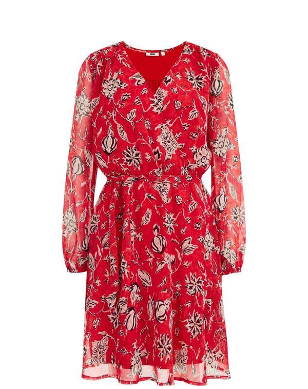 WE Fashion WE Fashion Рокля  кафяво / червено / черно