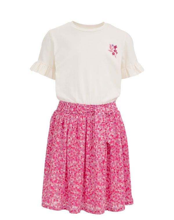 WE Fashion WE Fashion Рокля  розово / бяло