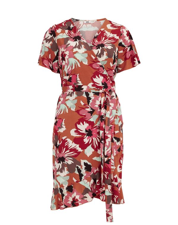 WE Fashion WE Fashion Рокля  ръждиво кафяво / пъстро