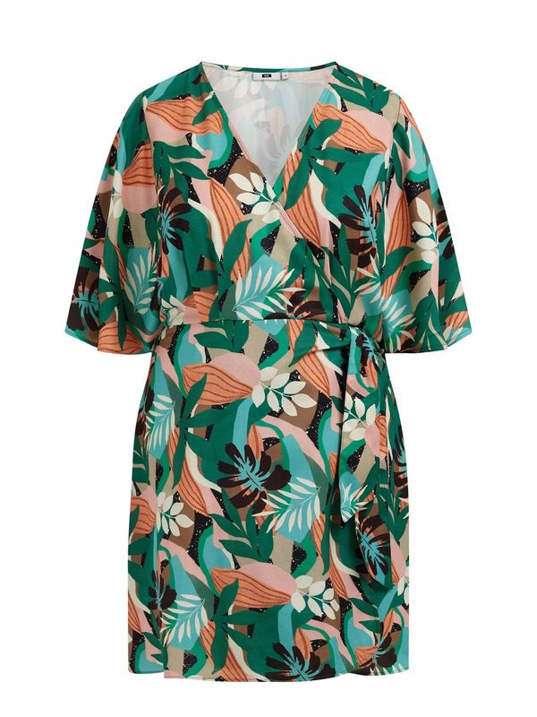 WE Fashion WE Fashion Рокля  светлосиньо / светлокафяво / зелено / нефритено зелено