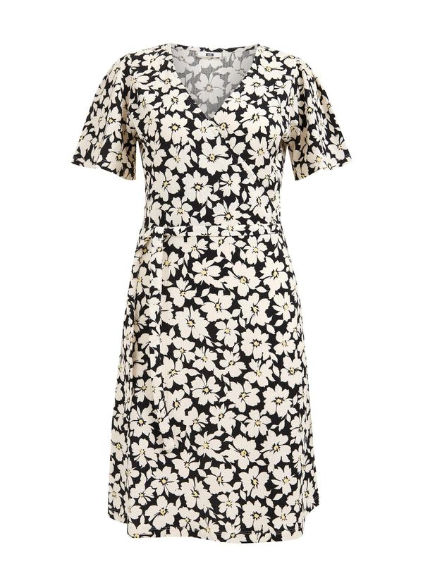 WE Fashion WE Fashion Рокля  светложълто / черно / бяло