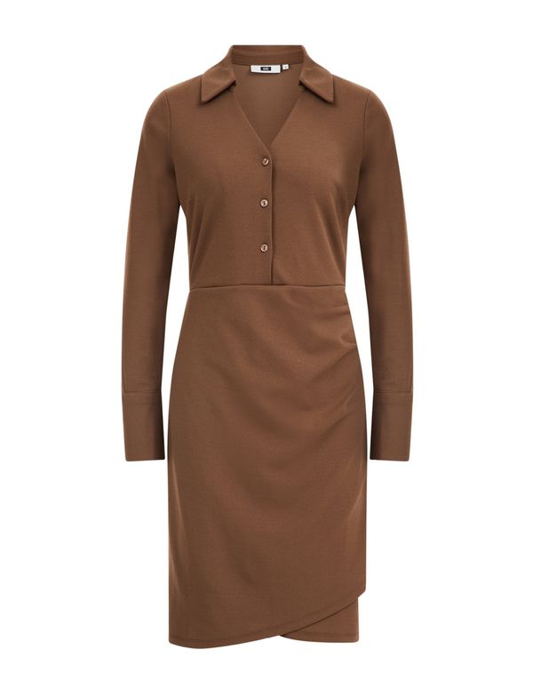 WE Fashion WE Fashion Рокля тип риза  тъмнокафяво