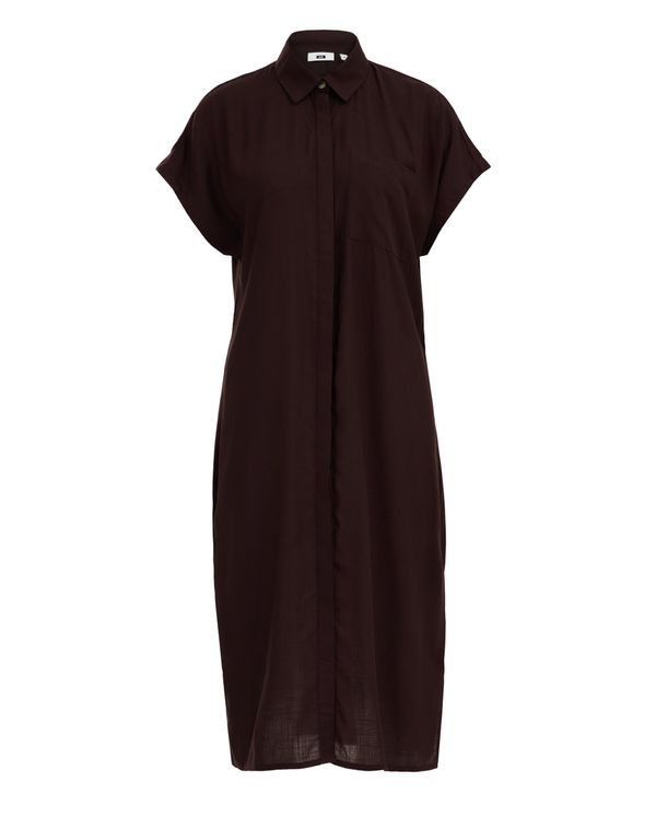 WE Fashion WE Fashion Рокля тип риза  тъмнокафяво