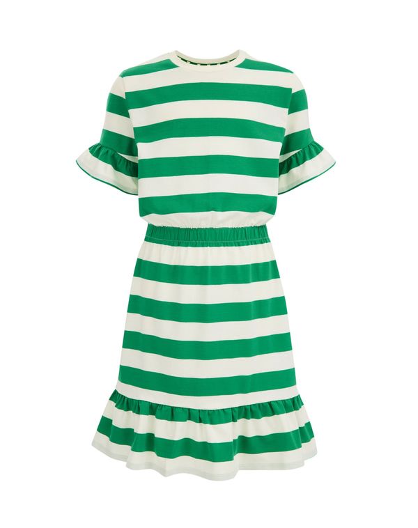 WE Fashion WE Fashion Рокля  тревнозелено / бяло