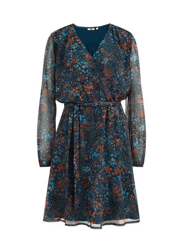 WE Fashion WE Fashion Рокля  тюркоазен / кафяво / петрол