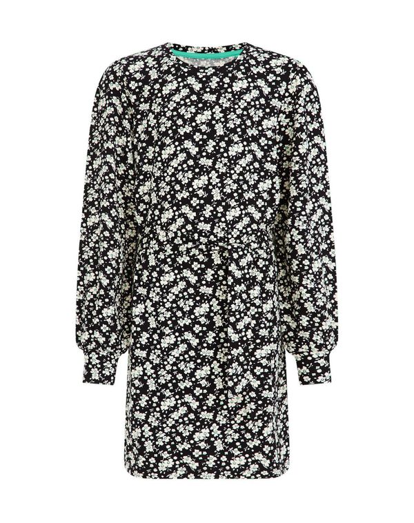 WE Fashion WE Fashion Рокля  зелено / черно / бяло