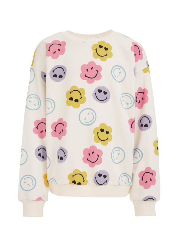 WE Fashion WE Fashion Суичър  слонова кост / лилав / розово / мръсно бяло