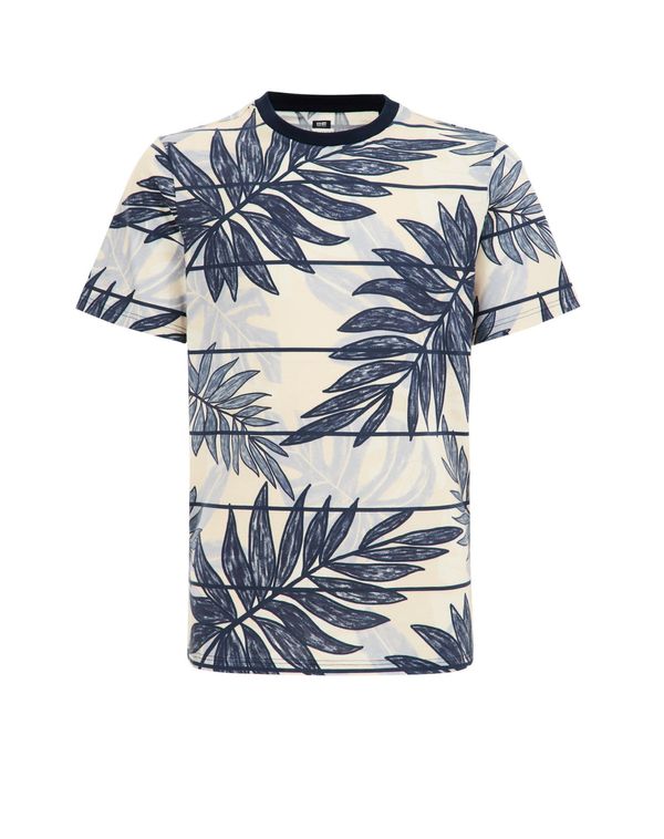 WE Fashion WE Fashion Тениска  бежово / морскосиньо / нощно синьо