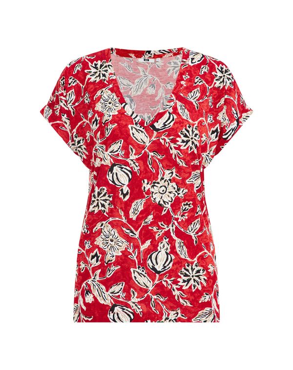 WE Fashion WE Fashion Тениска  бежово / шафран / черно / бяло