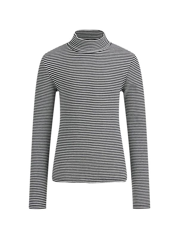 WE Fashion WE Fashion Тениска  черно / бяло