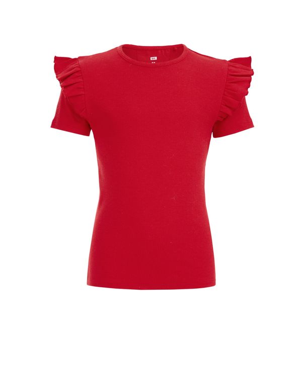 WE Fashion WE Fashion Тениска  червено / неоново червено